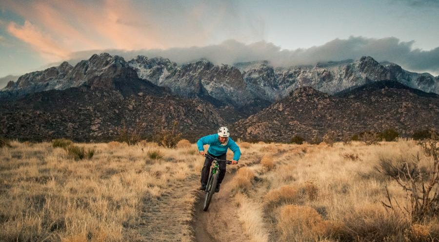 Mountain Biking Sandias Sunset