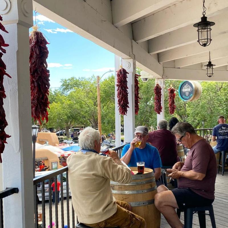 A look at the patio of Downshift Brewing