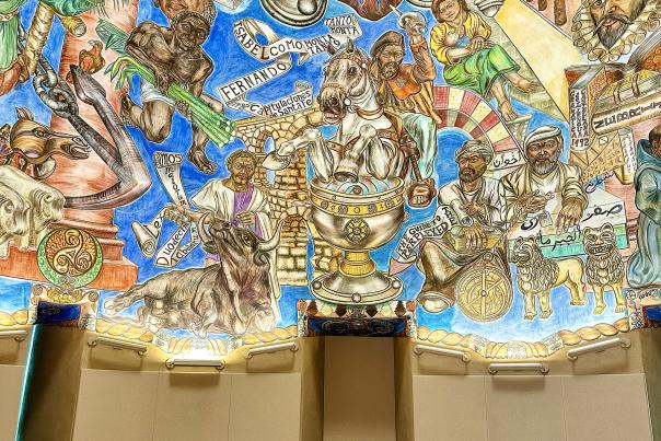 An image of the Mundos de Mestizaje mural at the National Hispanic Cultural Center