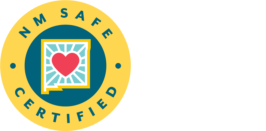 NM Safe Certified Seal-White Lettering