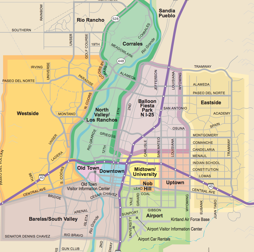 Map of Albuquerque